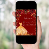 Quinceanera red goudglitter jurk floraal welkom perfect poster