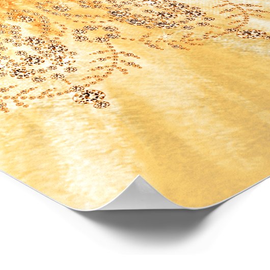 Quinceanera red goudglitter jurk floraal welkom poster (Hoek)