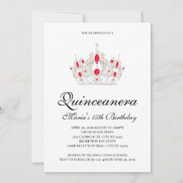 Quinceanera, Red Invitations Kaart
