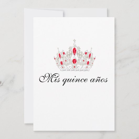 Quinceanera, Red Invitations Kaart (Achterkant)