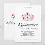 Quinceanera, Red Invitations Kaart (Voorkant / Achterkant)