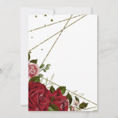 Quinceañera red roos gouden tiara kaart (Achterkant)