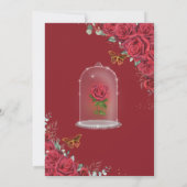 Quinceañera Red Roses Floral Princess Yellow Dress Kaart (Achterkant)