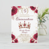 Quinceanera Red Roses Foto 15e verjaardag Kaart (Staand voorkant)