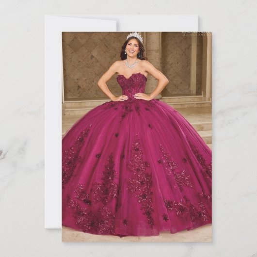 Quinceanera Red Roses Foto 15e verjaardag Kaart (Achterkant)