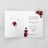 Quinceanera Red Roses Hearts Red Satin (Binnen)