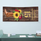 Quinceañera Red Roses Sunflower Cowboy Boots 15 Spandoek (Beurs)