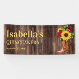 Quinceañera Red Roses Sunflower Cowboy Boots Spandoek