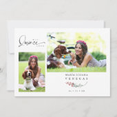 Quinceañera Red Trendy Branches Español 2 Kaart (Voorkant)