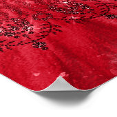 Quinceanera red white glitter-jurk poster (Hoek)