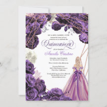 Quinceañera Regal Royal Paars & Roos Gold & Gown