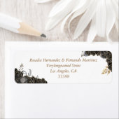 Quinceañera Retour Adres Label Zwart en Goud (Insitu)