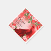 Quinceañera rode jurk en bloemen servet (Hoek)