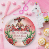 Quinceañera Rode Mexicaanse Stijl Papieren Bordje (Feest)