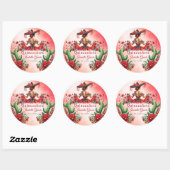 Quinceañera Rode Mexicaanse Stijl Ronde Sticker (Vel)