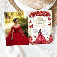 Quinceañera Rode Rozen Bloemen Prinses Foto