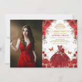 Quinceañera Rode Rozen Mijn 15e Verjaardag Kaart (Voorkant)