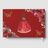 QUINCEAÑERA Rode Rozen Princess Butterflies Gastenboek (Achterkant)