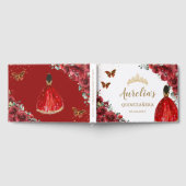 QUINCEAÑERA Rood Bloemen Rozen Bruin Prinses Jurk Gastenboek (Volledig)