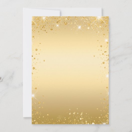 Quinceanera rood goud jurk boog bloemen kaart (Achterkant)