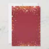 Quinceanera rood goud jurk glitter kaart (Achterkant)