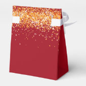 Quinceanera rood gouden jurk dank u bedankdoosjes (Achterkant)