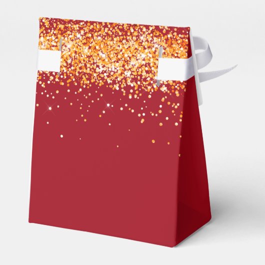 Quinceanera rood gouden jurk dank u bedankdoosjes (Achterkant)