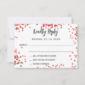 Quinceanera rood wit jurk bloemen RSVP kaart (Voorkant)