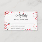 Quinceanera rood wit jurk RSVP-kaart Informatiekaartje (Voorkant)