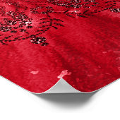 Quinceanera rood witte glitters jurk welkom poster (Hoek)