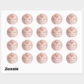 Quinceanera roos blush glitter ballon ronde sticker (Vel)