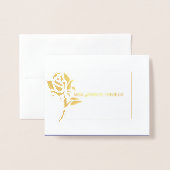 Quinceanera Roos Folie Custom Bedankt Folie Kaarten (Voorkant met envelop)