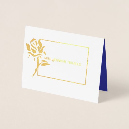 Quinceanera Roos Folie Custom Bedankt Folie Kaarten (Voorkant)