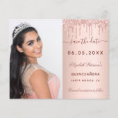 Quinceanera roos foto QR budget Opslaan Datum Flyer (Voorkant)