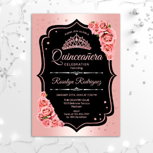 Quinceanera - Roos Gold Black Kaart
