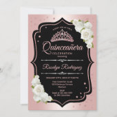 Quinceanera - Roos Gold Black White Kaart (Voorkant)