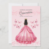 Quinceanera Roos Gold Elegant Princess Floral Kaart (Achterkant)