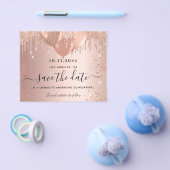 Quinceanera roos gold glitter budget save the date flyer (Enkel)