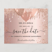 Quinceanera roos gold glitter budget save the date flyer (Voorkant)