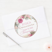 Quinceanera Roos Gold Glitter Floral Round Sticker (Envelop)