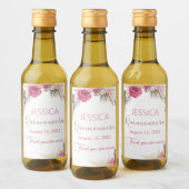 Quinceanera Roos Gold Glitter Mini Fles Etiket (Flessen)