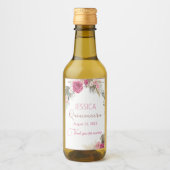 Quinceanera Roos Gold Glitter Mini Fles Etiket (Voorkant)