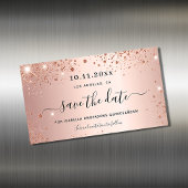 Quinceanera roos gold glitter save the date magnet