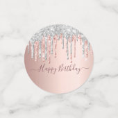 Quinceanera roos Gold glitter Silver Confetti (Kleine voorkant)