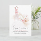 Quinceañera Roos Gold Pampas Grass 15th Birthday Kaart (Staand voorkant)