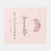 Quinceanera roos Gold tiara crown name Fleece Deken (Voorkant (Horizontaal))