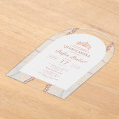 Quinceañera Roos Gold White Agaat Elegant Acryl Uitnodigingen (Laagn)