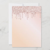 Quinceanera roos goud druipt florale bordeaux kaart (Achterkant)