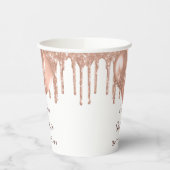 Quinceanera roos goud glitter ballonnen wit papieren bekers (Links)