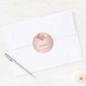 Quinceanera roos goudballonmonogram ronde sticker (Envelop)